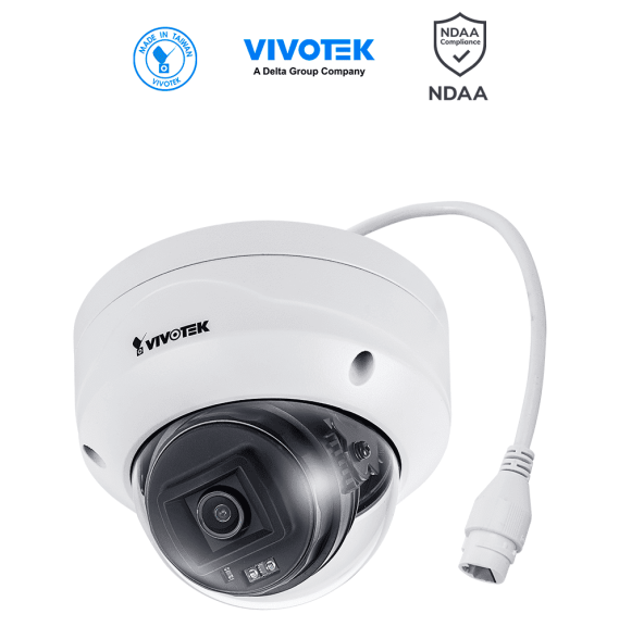 VIVOTEK FD9380-H - Cámara IP domo exterior 5 MP  H.265  lente 2.8mm  Smart IR 30m  WD