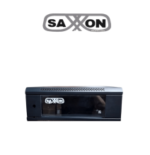 SAXXON  SXR4U5404A - Gabinete de Pared Negro / 4 UR / Puerta de Vidrio Templado / Alt