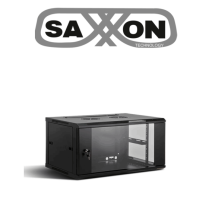 SAXXON SXR6U5406A - Gabinete de Pared Negro / 6UR / Puerta de Vidrio Templado / Alto