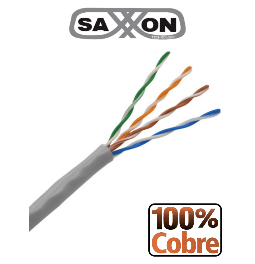 SAXXON OUTPCAT5E - Bobina de Cable UTP Cat5e 100% Cobre/ 305 Metros/ Bobinado REELEX