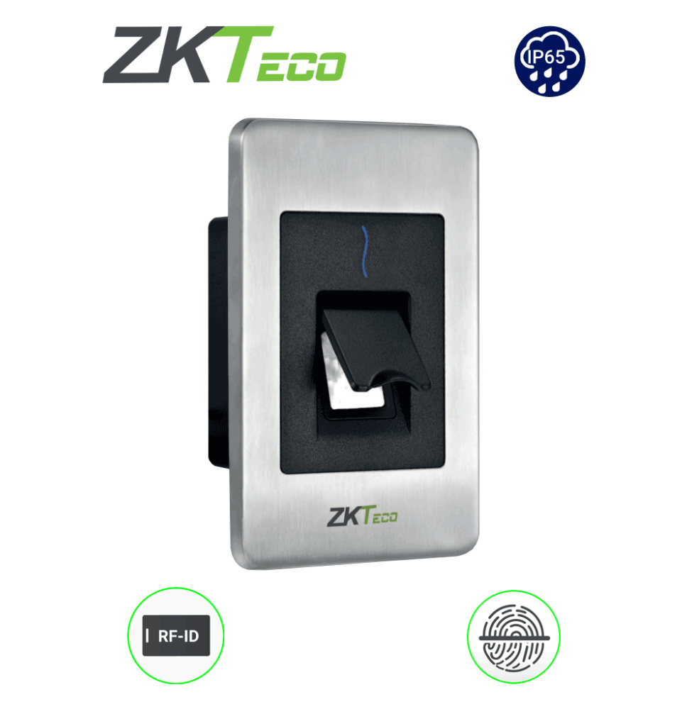 ZKTECO FR1500S - Lector Esclavo De Huella BIO ID Tarjetas ID 125 Khz / IP65 / RS485 y