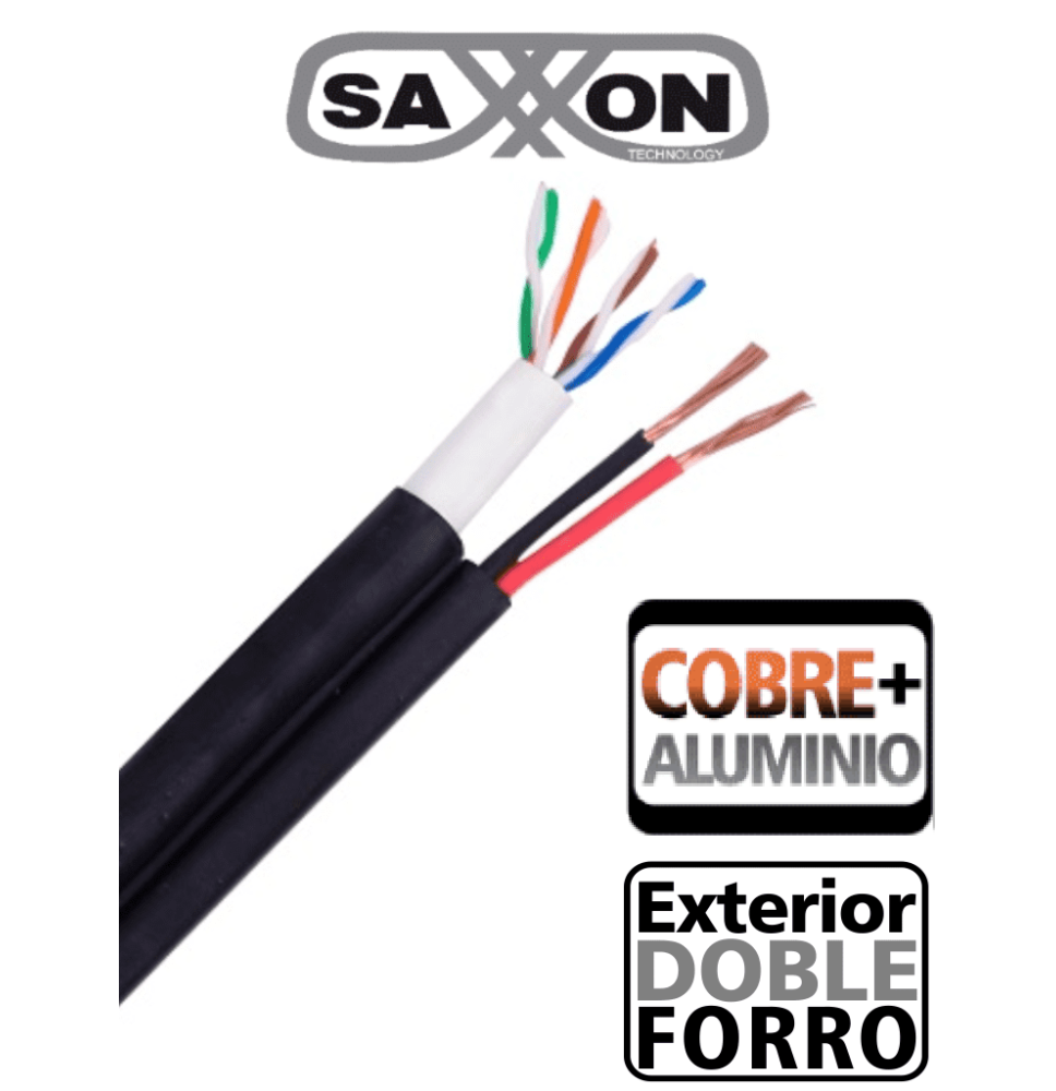 SAXXON OUTP5ECCAEXT2E - Bobina de Cable UTP Cat5e Siames/ 305 Metros/ Uso Exterior/ C