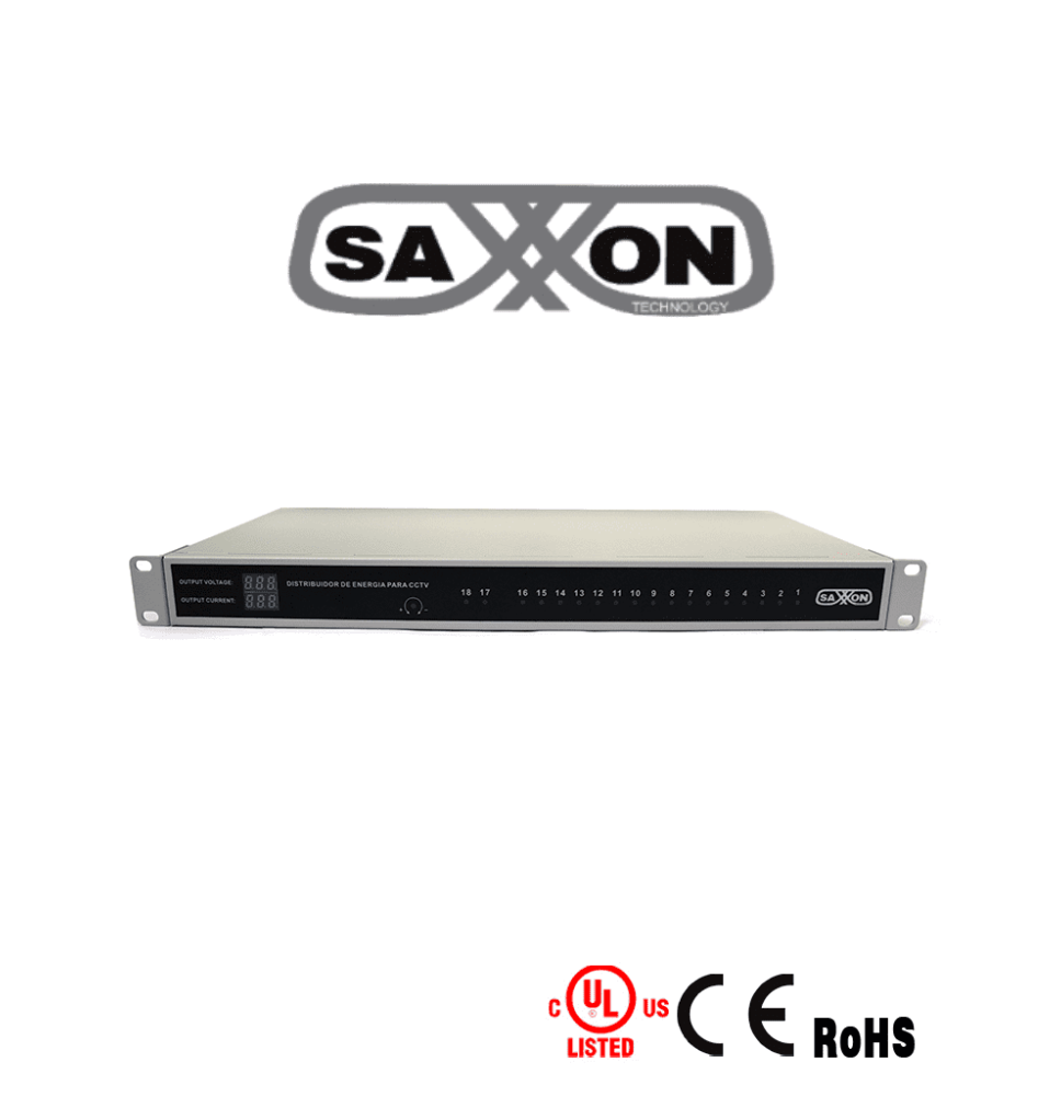 SAXXON PSU1220D18US - Fuente de Poder Profesional Regulada de 18 Canales/ Montaje en