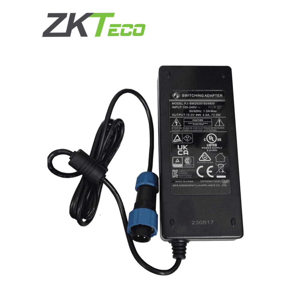 ZKTECO  D4330IP65PADAPTER - Fuente de poder para Arco detector de Metales modelo D433