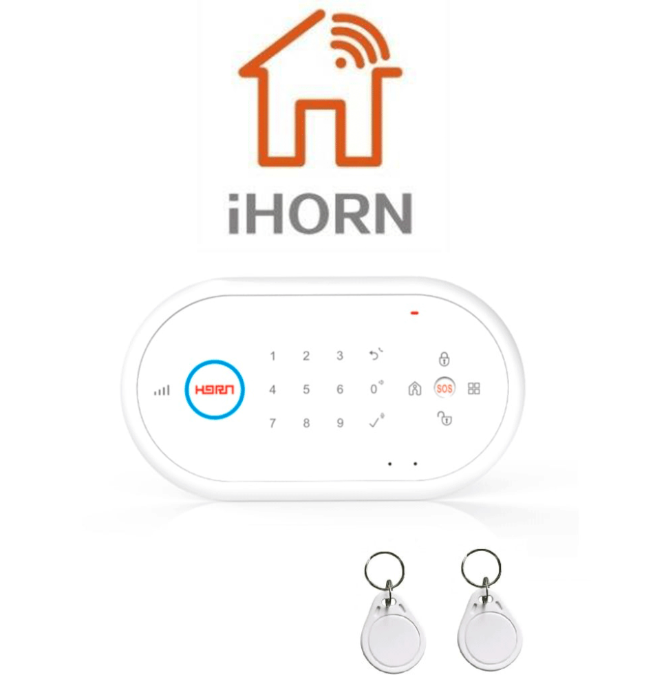 IHORN ND1 - Panel De Alarma Comunicación 2G. 32 Zonas Inalámbricas Incluye Fuente y 2