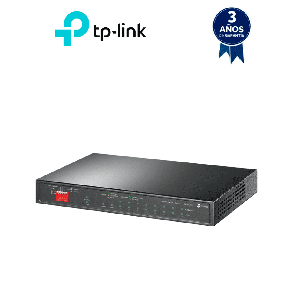 TP-LINK TL-SG1210P -  Switch de escritorio PoE+ no administrable con 8 puertos 10/100