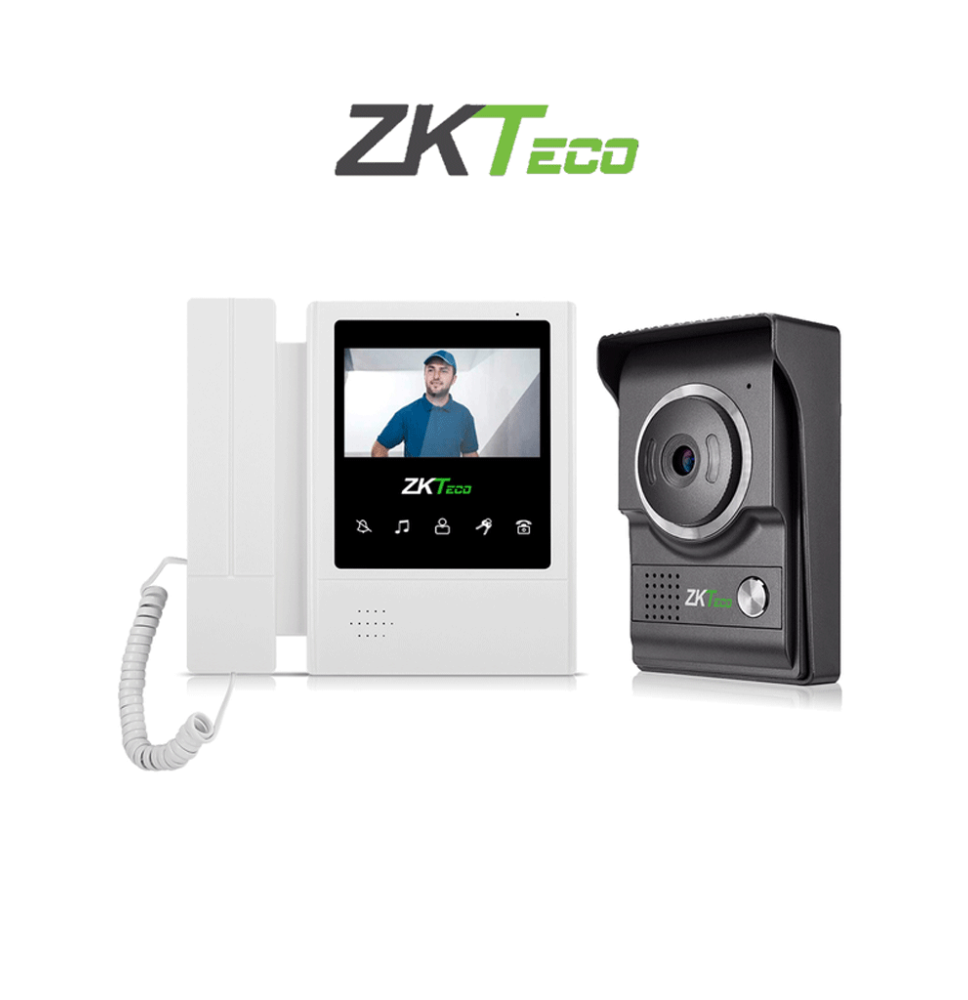 ZKTECO VDP04B4 Kit - Kit de Videoportero Analógico / Monitor de 4.3 Pulgadas / Frente