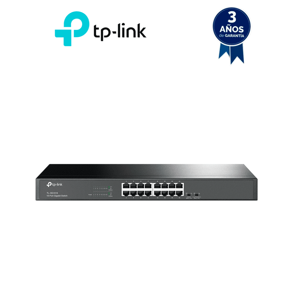 TP-LINK TL-SG1016 - Switch Gigabit no administrable de 16 puertos 10/100/1000 Mbps pa