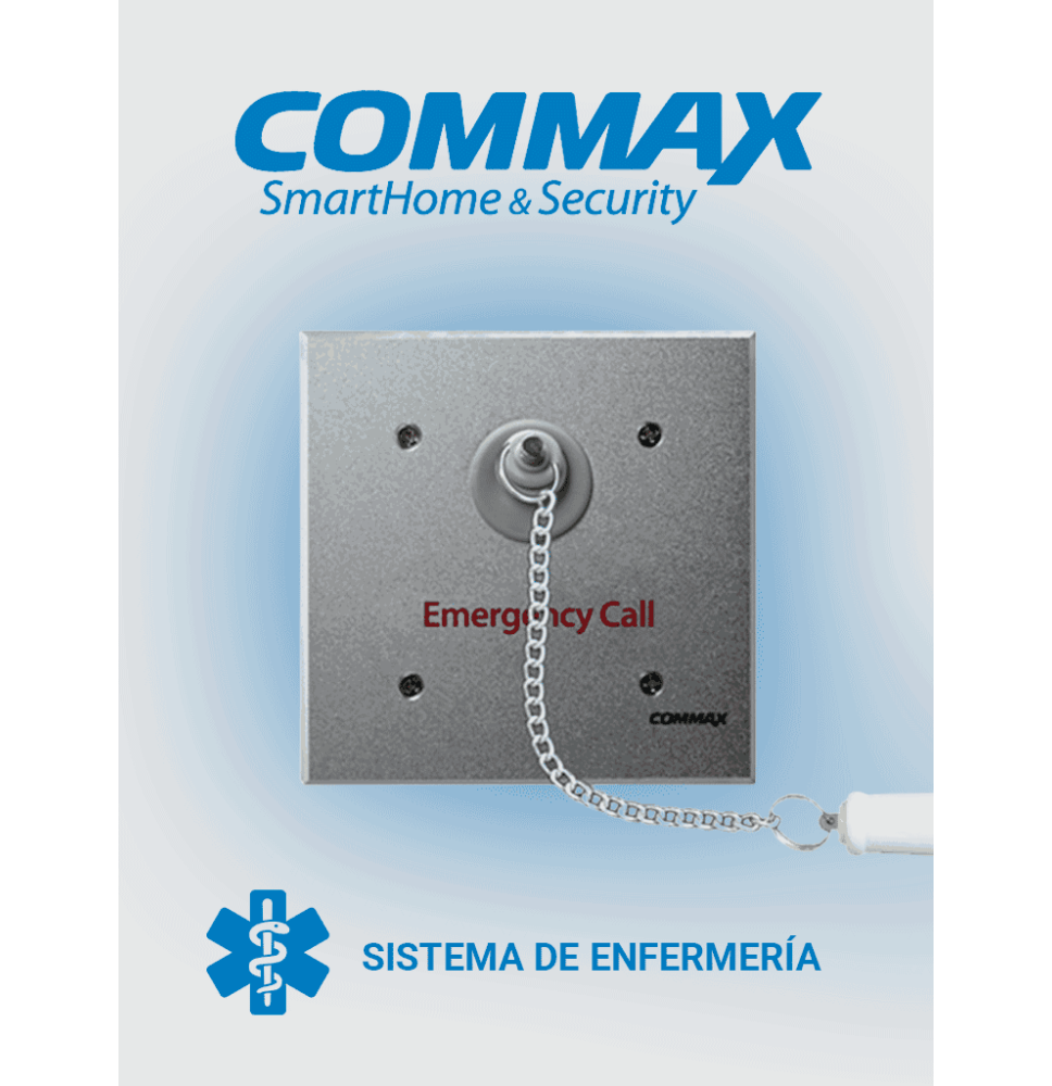 COMMAX ES420 - Botón de emergencia con cadena para sistema de llamado de enfermería /