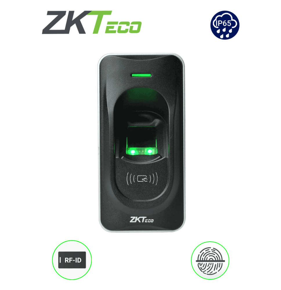 ZKTECO FR1200 - Lector Esclavo De Huella y Tarjetas ID 125 Khz / Interior / Exterior