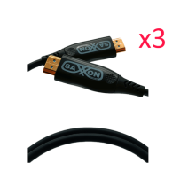 SAXXON SX05HDF047PAQ - Paquete de 3 Cables HDMI de 5 Metros por Fibra Óptica 4K@60Hz