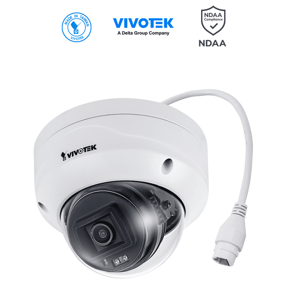 VIVOTEK FD9360H - Cámara IP domo exterior 2 MP  lente fijo 2.8mm  H.265  IR 30m  WDR