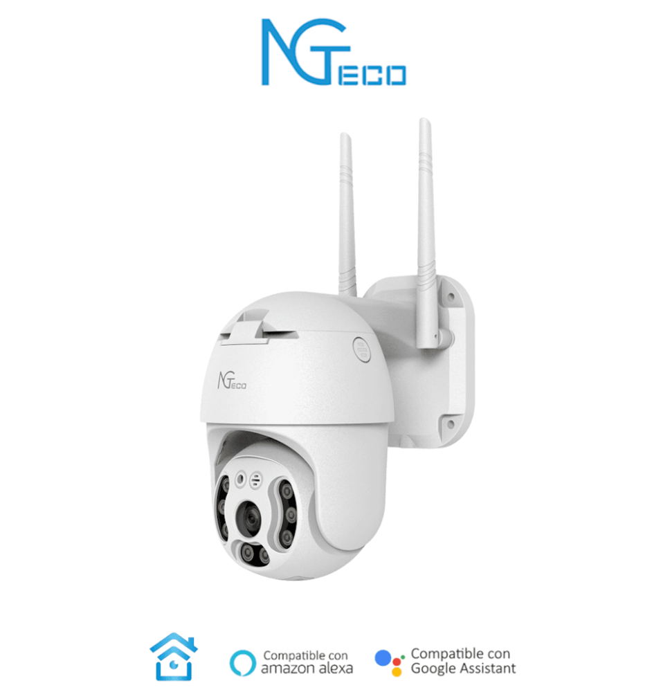 NGTECO NGC4200 - Cámara PT WiFi de 3MP con lente de 3.6mm  altavoz y micrófono integr