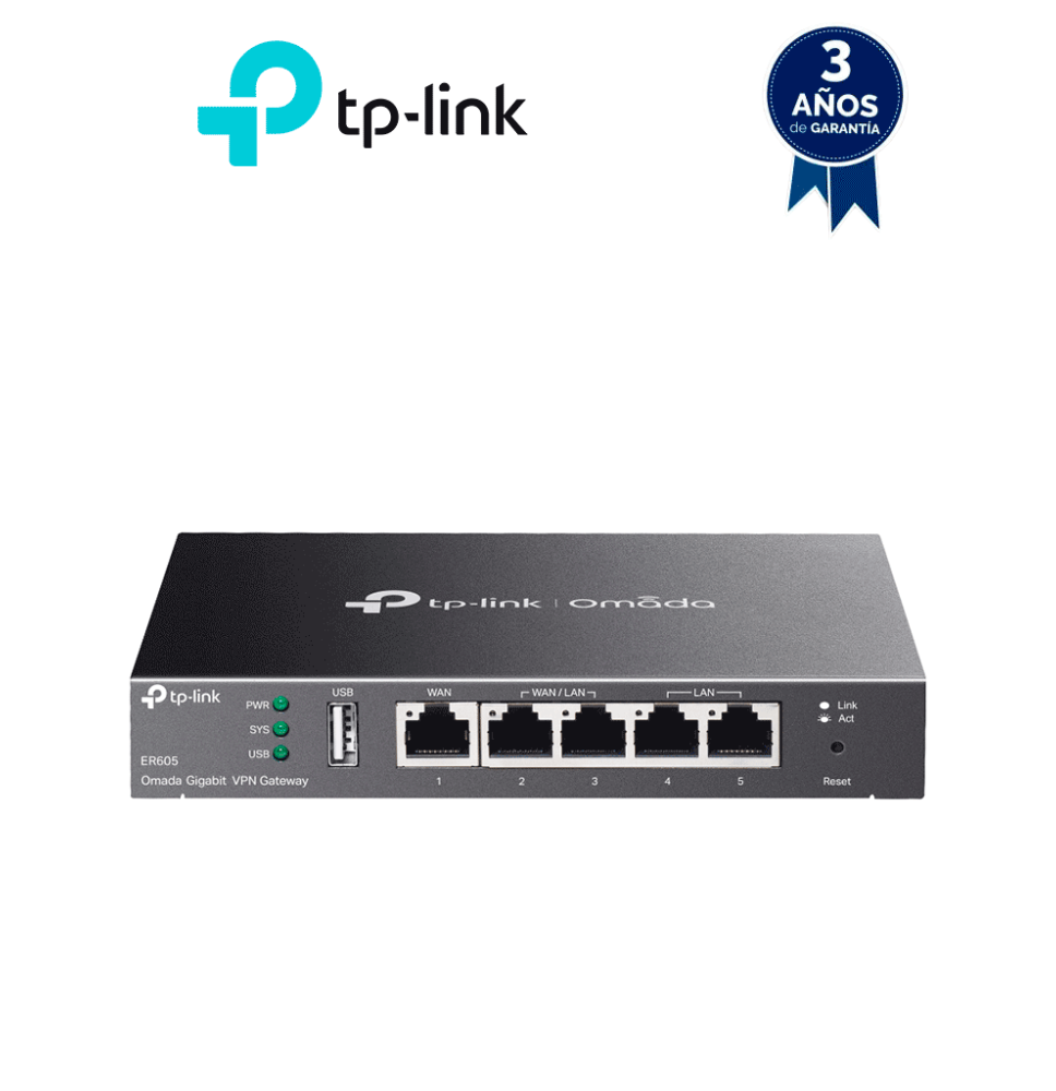 TP-LINK ER605 - Router Omada VPN SDN Multi-WAN Gigabit con 1 puerto WAN Gigabit  2 LA