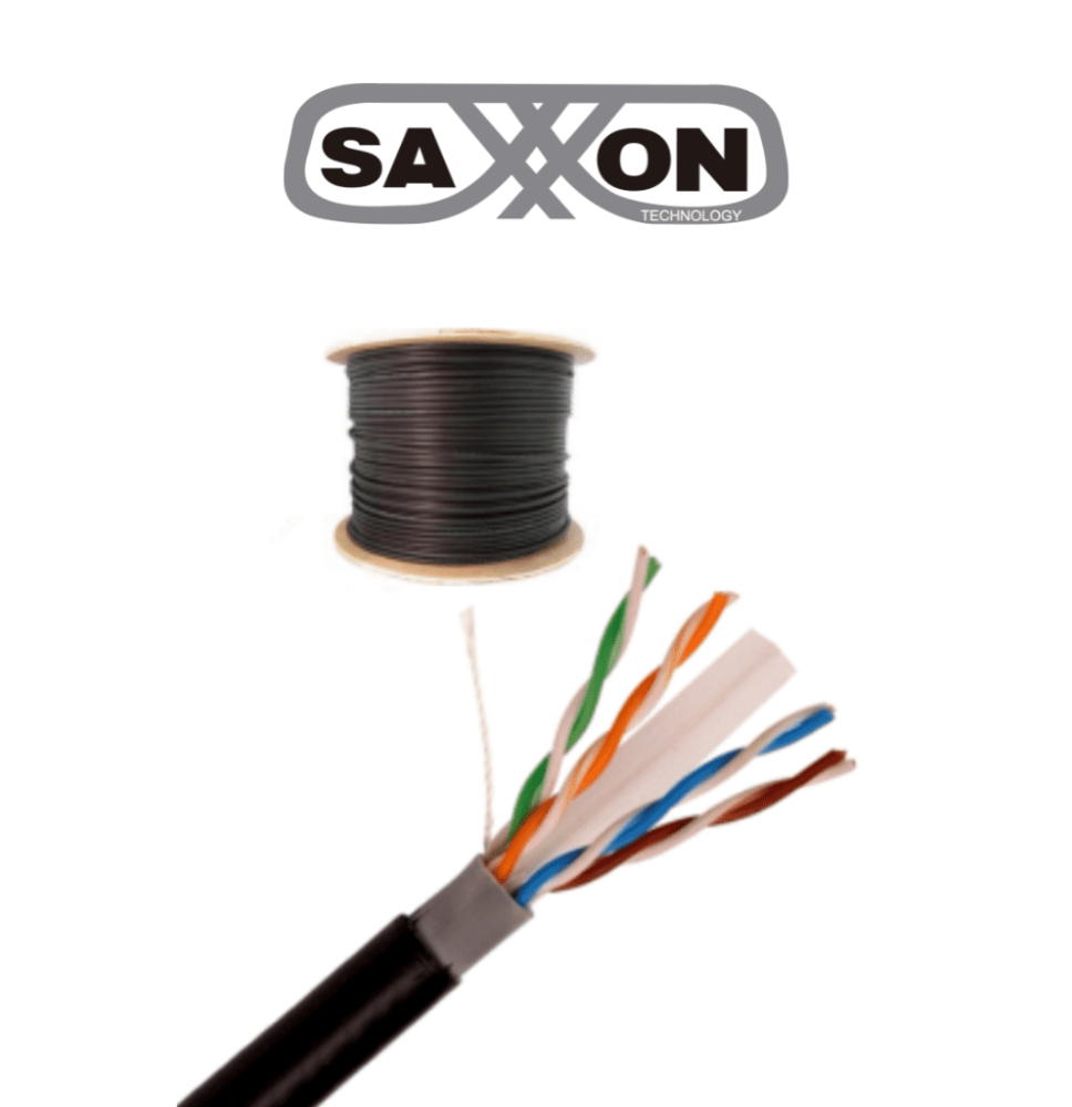 SAXXON OUTPCAT6CCAEXT- Cable UTP CCA de 305m categoría 6 para exteriores con doble SAXXON OUTPCAT6CCAEXT- Cable UTP CCA de 305m categoría 6 para exteriores con doble