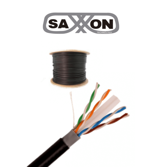 SAXXON OUTPCAT6CCAEXT-  Cable UTP CCA de 305m  categoría 6 para exteriores  con doble