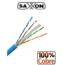 SAXXON OUTP6COP100B - Bobina de Cable UTP Cat6 100% Cobre/ 100 Metros/ Color Azul/ Us
