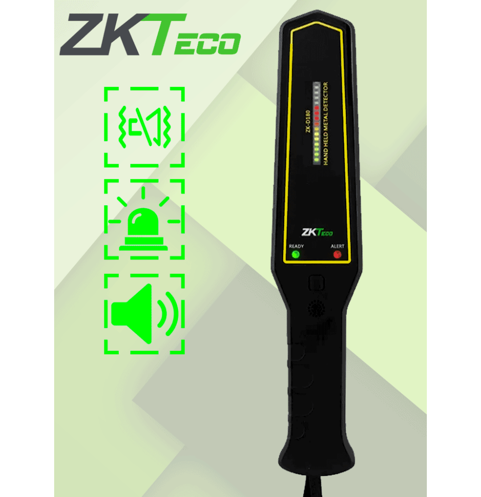 ZKTECO D180 - Detector de metales portátil con alta sensibilidad  indicador visual y