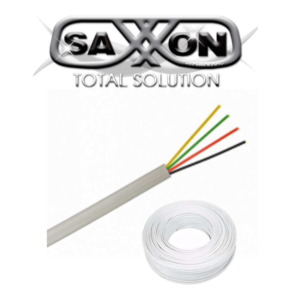 SAXXON OWA4305JF- Cable de alarma de 4 conductores/ CCA/ Calibre 22 AWG/ 305 metros/