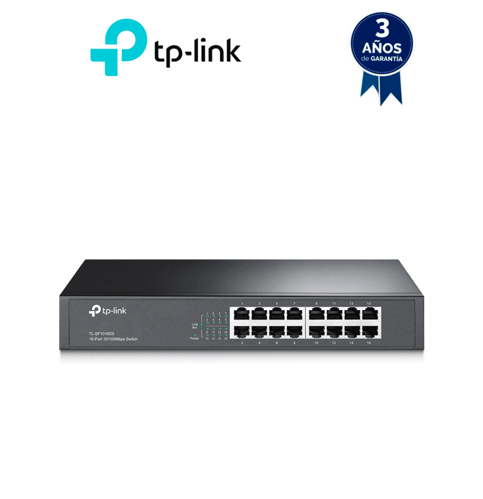 TP-LINK TL-SF1016DS - Switch no administrable con 16 puertos Fast Ethernet  diseñado