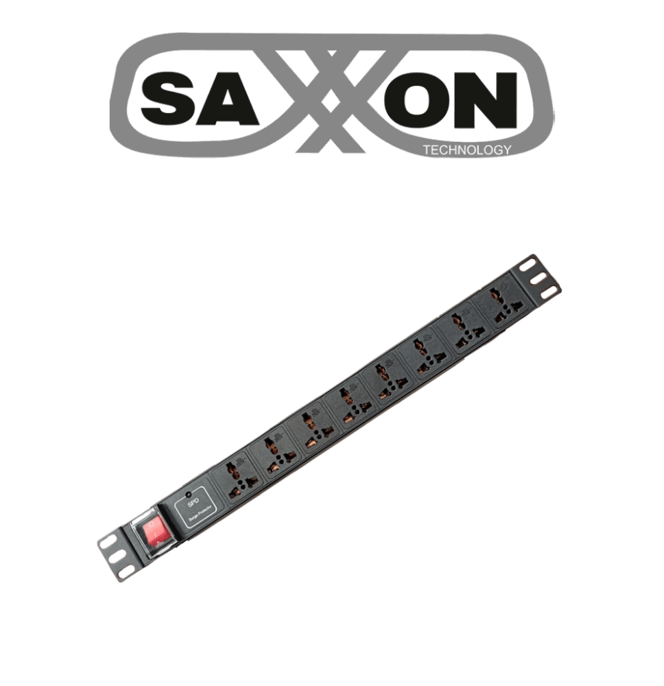 SAXXON SXPDU8P10A - Barra PDU con 8 Contactos Individuales / 10A / 1UR / Protección c