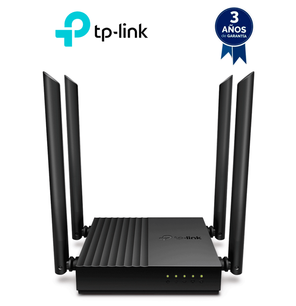 TP-LINK Archer C64 - Ruteador WiFi AC 1267Mbps con 1 puerto WAN y 4 puertos LAN RJ45