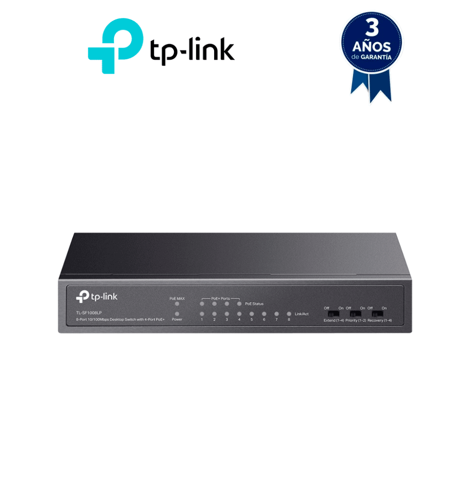 TP-LINK TL-SF1008LP -  Switch PoE no administrable con 8 puertos Fast Ethernet  inclu