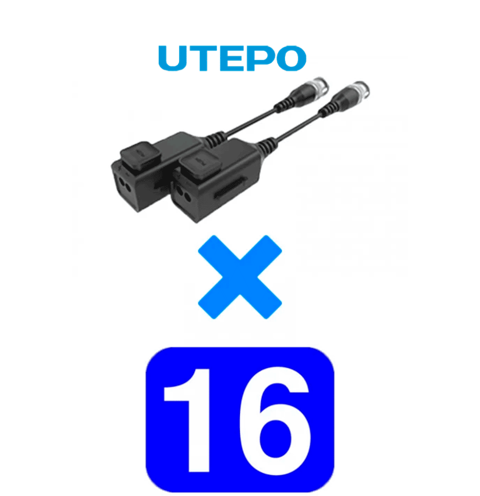 UTEPO UTP101PHD6PAK16 - 16 Pares de transceptores pasivos HD / Distancias: CVI 720p a