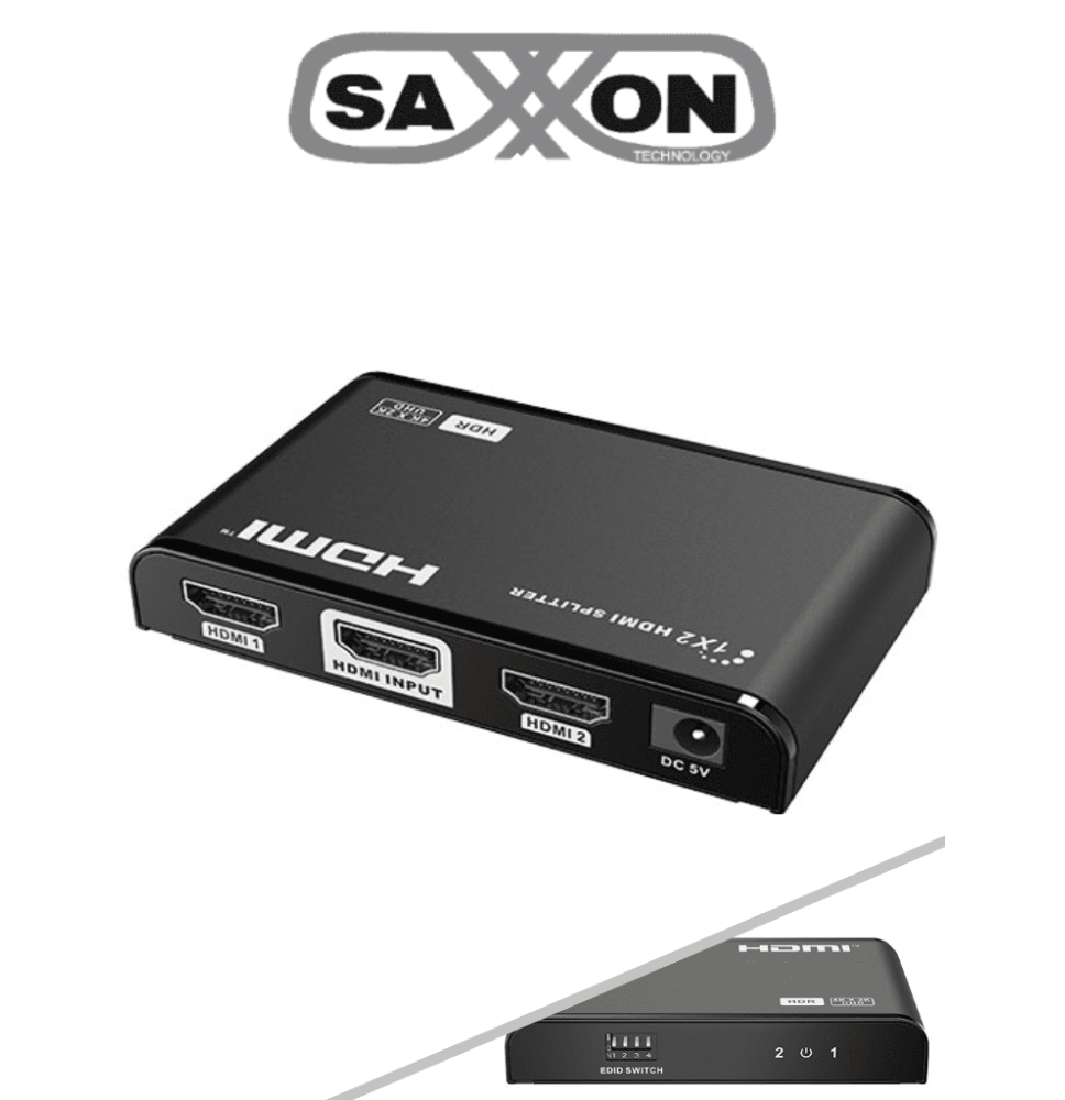 SAXXON LKV312HDR-V2.0 - Divisor de Video HDMI 4K de 1 Entrada y 2 salidas/ Soporta Re