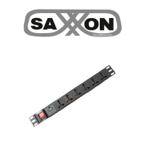 SAXXON SXPDU6U- Barra PDU con 6 Contactos Individuales / 1UR / Protección contra rayo