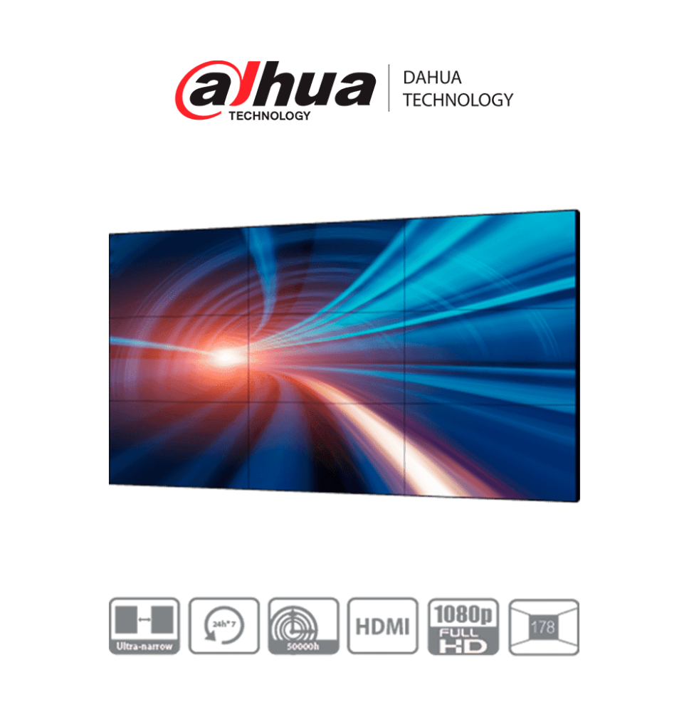 DAHUA LS550UEH-EG - Pantalla Full HD para Videowall de 55 Pulgadas/ Panel IPS LCD Ind