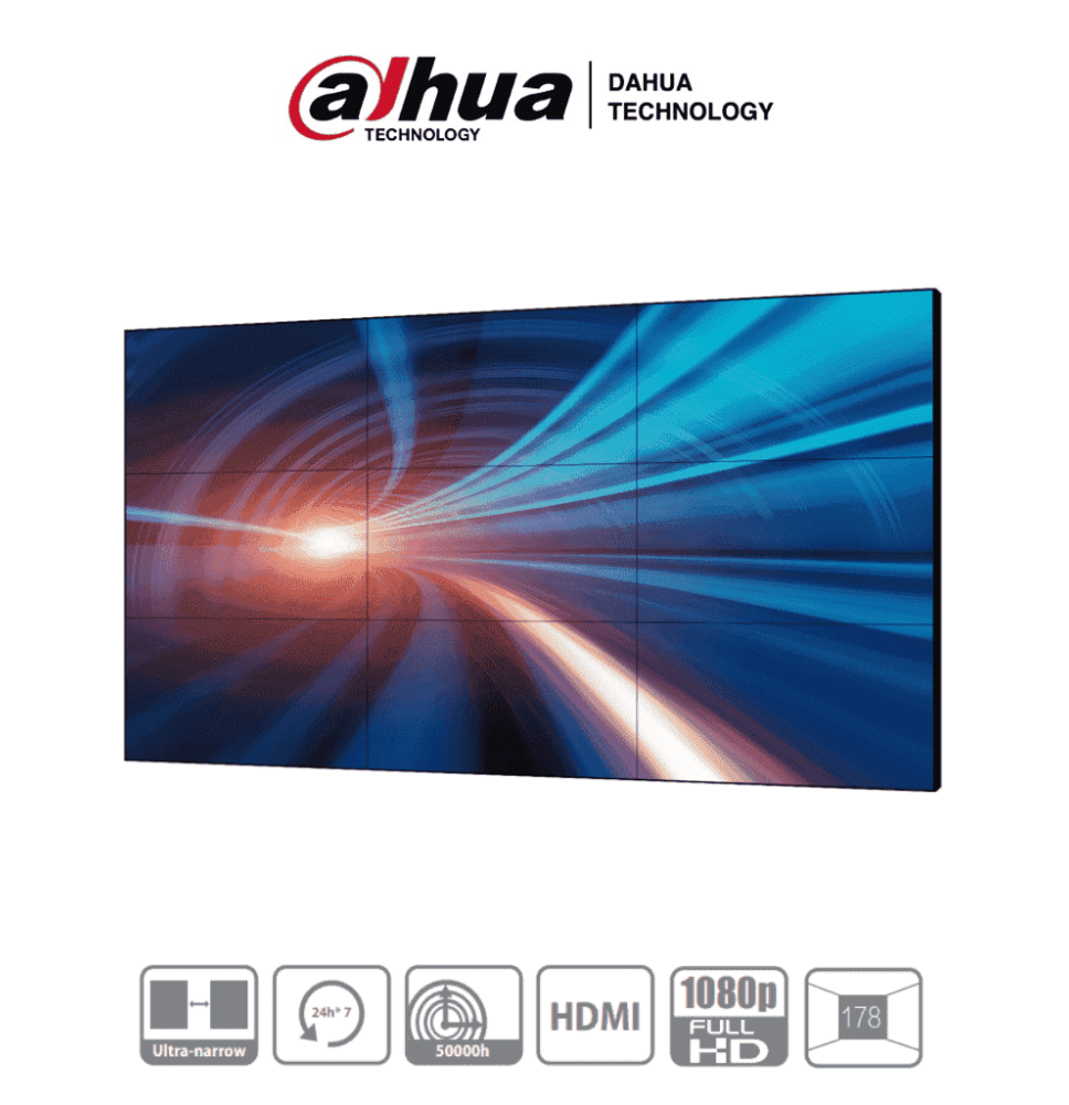 DAHUA DHI-LS550UCM-EF - Pantalla Full HD para Videowall de 55 Pulgadas/ Panel LCD ADS