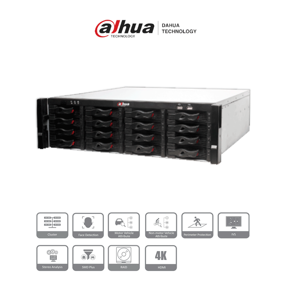 DAHUA NVR616-64-4KS2 - NVR de 64 canales IP con soporte para 4K compresión H.265/H.2 DAHUA NVR616-64-4KS2 - NVR de 64 canales IP con soporte para 4K compresión H.265/H.2