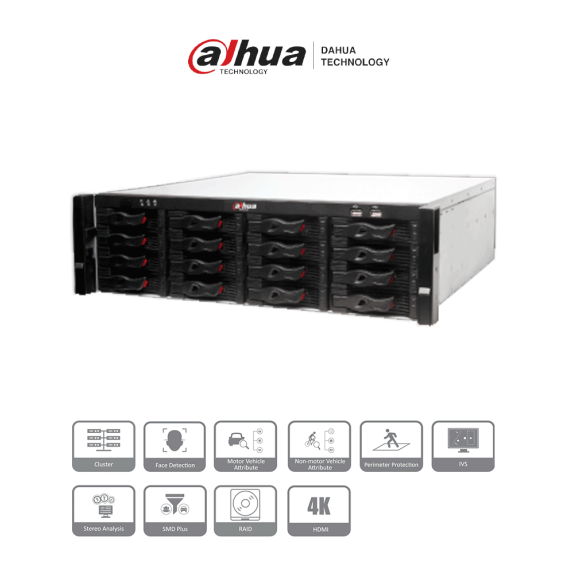 DAHUA NVR616-64-4KS2 - NVR de 64 canales IP con soporte para 4K  compresión H.265/H.2