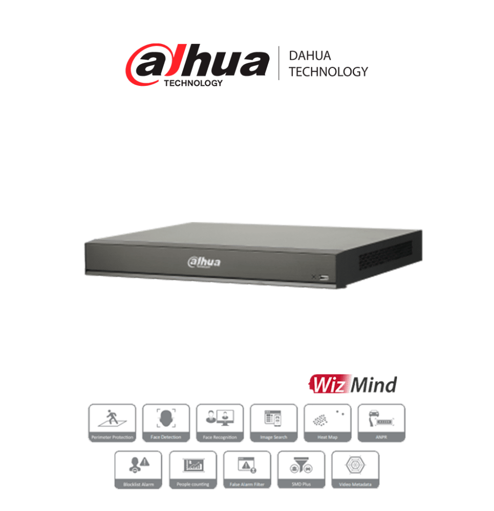 DAHUA DHI-NVR5216-16P-I/L - NVR de 16 Canales 4k/ WizMind/ 16 Puertos PoE/ H.265+/ 4