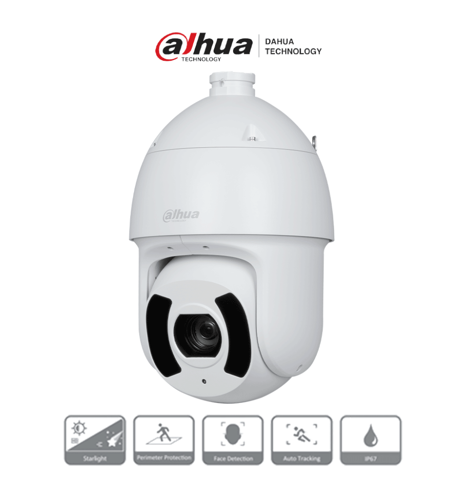 DAHUA DH-SD6CE245GB-HNR - Cámara IP PTZ 2MP con WizSense  zoom óptico 45x  Starlight