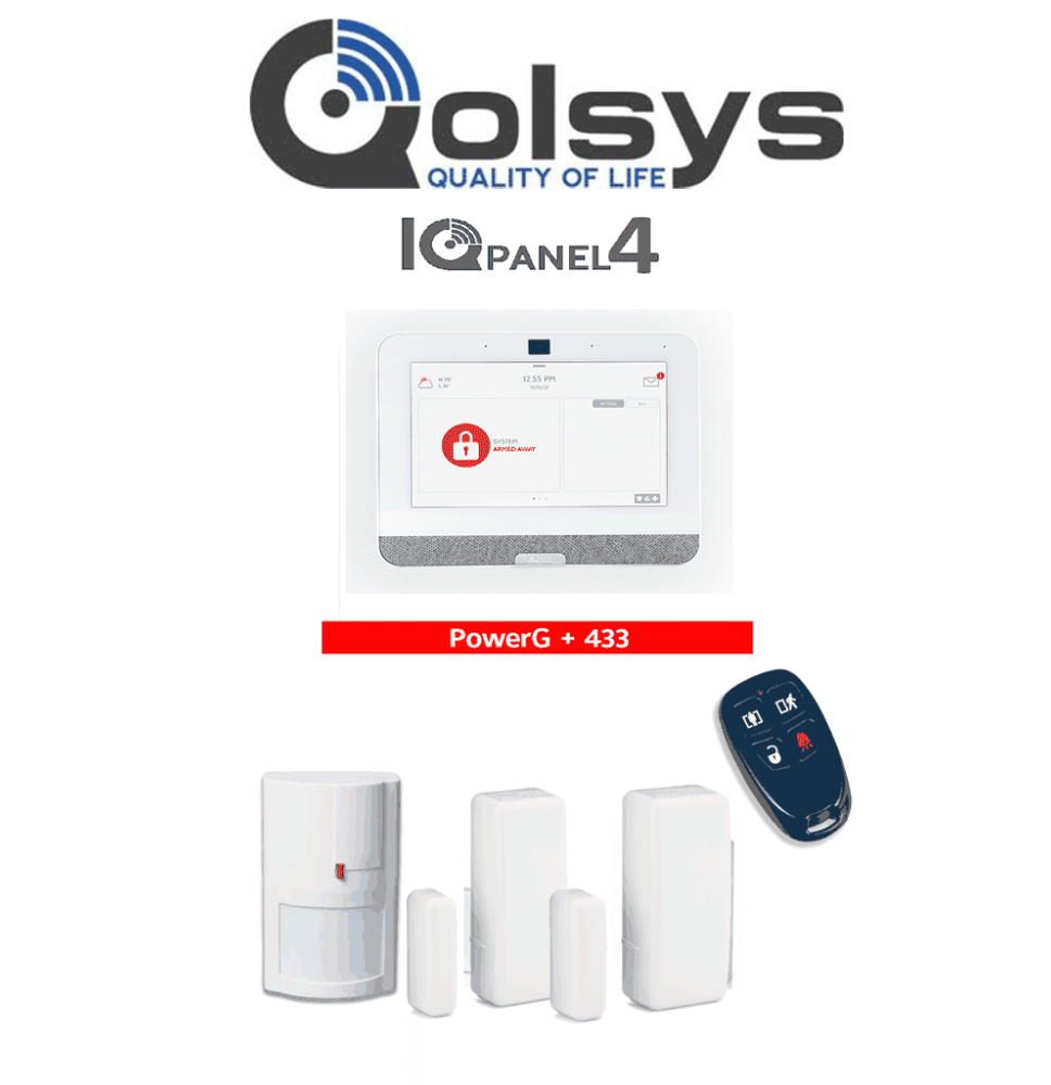 QOLSYS IQ4 PACK - Paquete de Alarma IQPanel4 de Qolsys incluye Panel Autocontenido  c