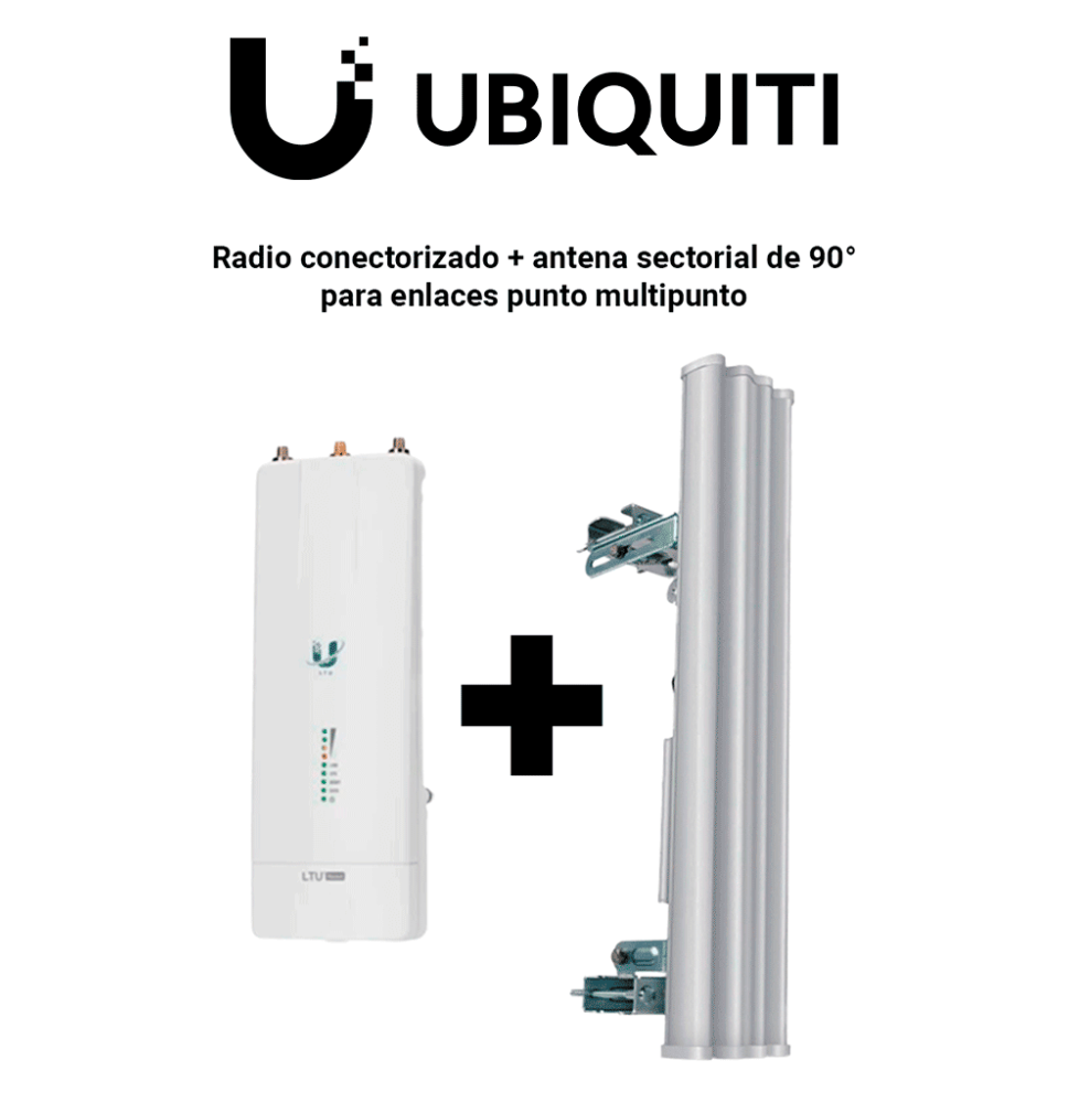 KIT-Radio conectorizado + antena sectorial de 90 de apertura para punto a multi punto