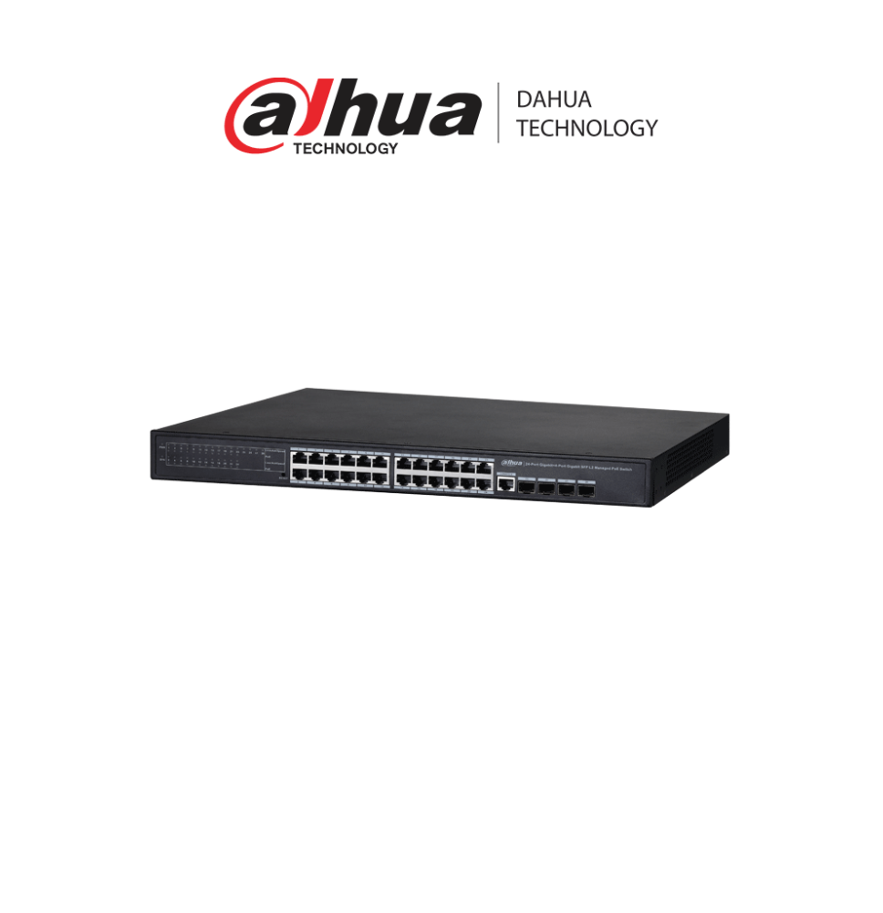 DAHUA PFS4428-24GT-370 - Switch Gigabit PoE de 24 puertos  administrable de capa 2  c