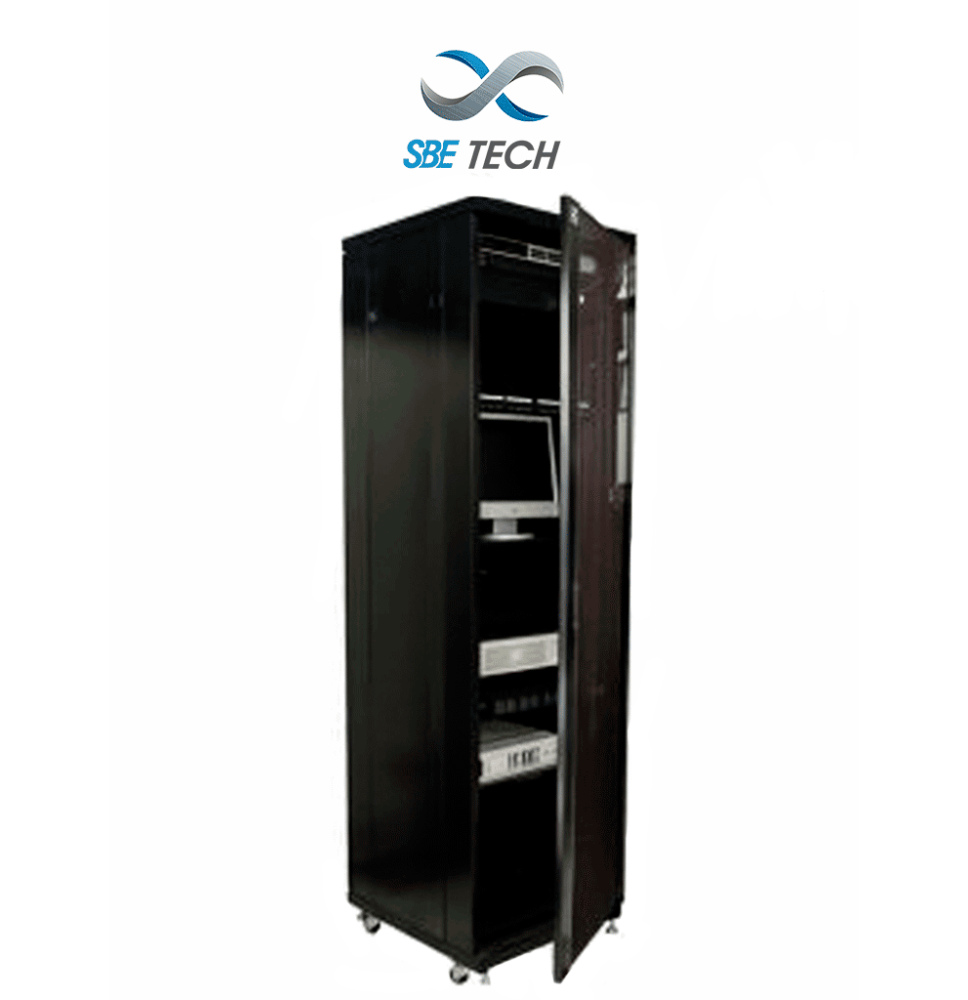 SBETECH SBE-GNL42URP600PC - Gabinete de Piso de 42 UR con puerta de cristal y una pro