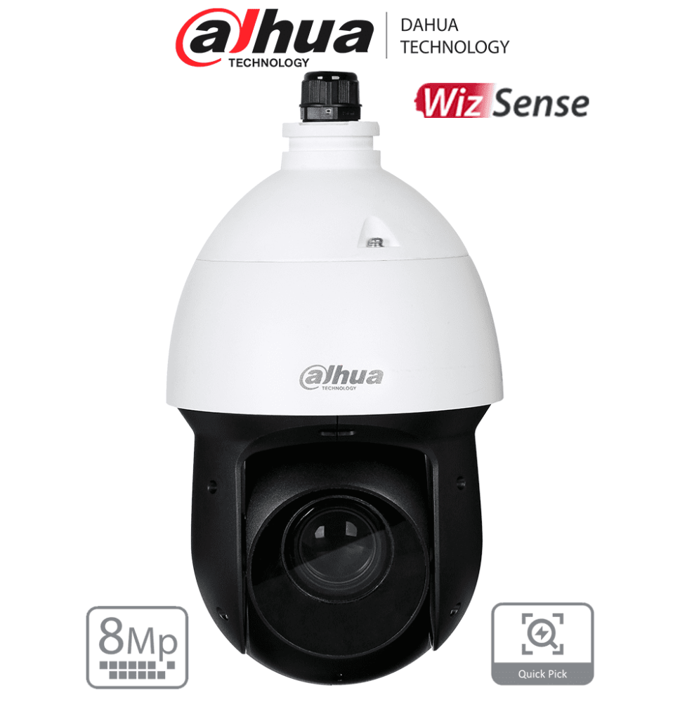 DAHUA SD49825GB-HNR - Cámara IP PTZ de 8 MP / WizSense/ 25x de Zoom óptico/ IR de 100