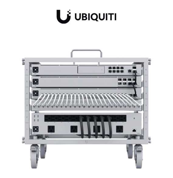 UBIQUITI U-RACK-6U-TL - Mini Rack abierto con ruedas  6U  Patchpanel de 24 puertos Gi