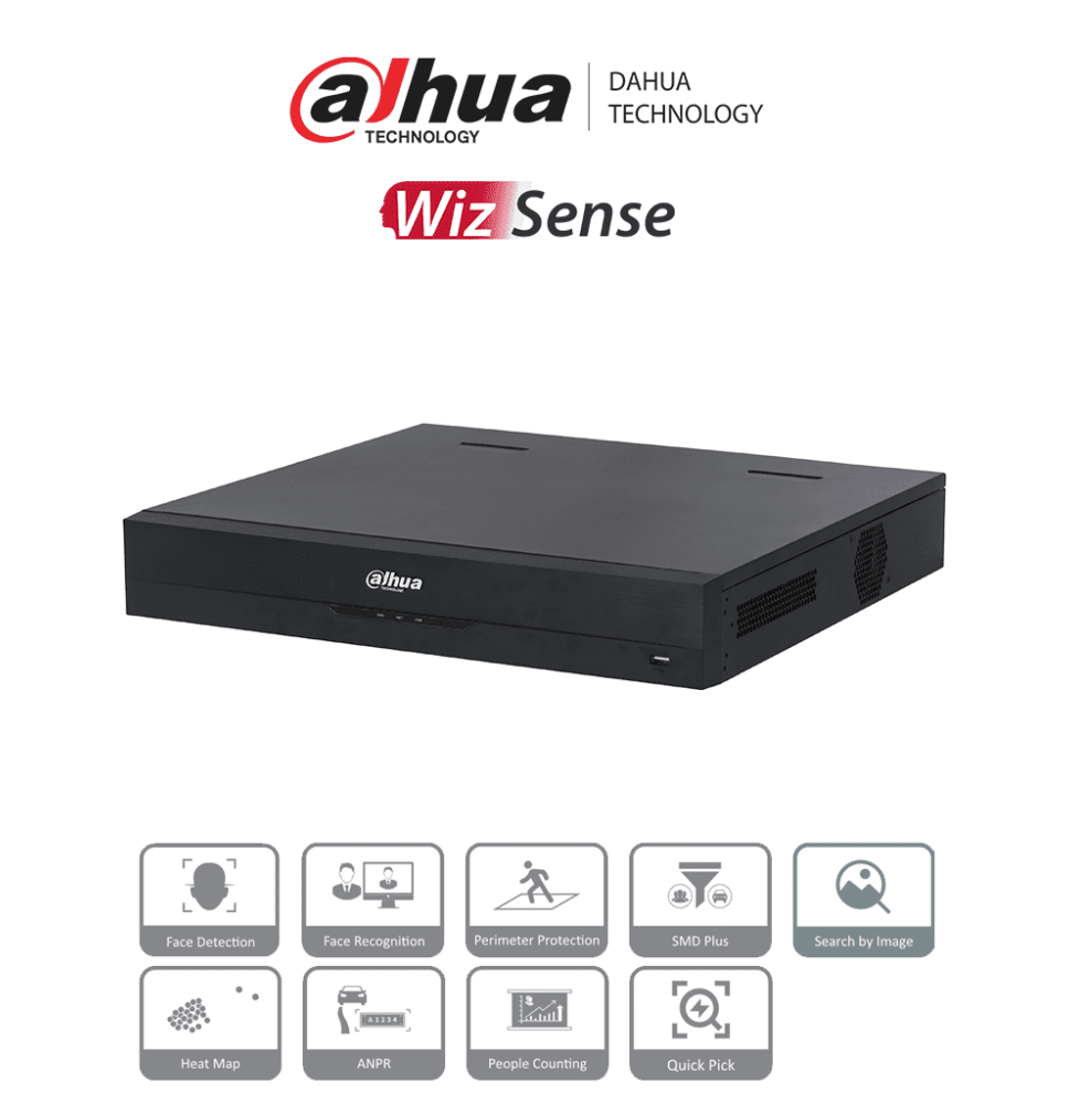 DAHUA DHI-NVR4432-16P-EI -  NVR de 8 Megapíxeles/ 4K WizSense/ 32 Canales IP/ 16 Puer