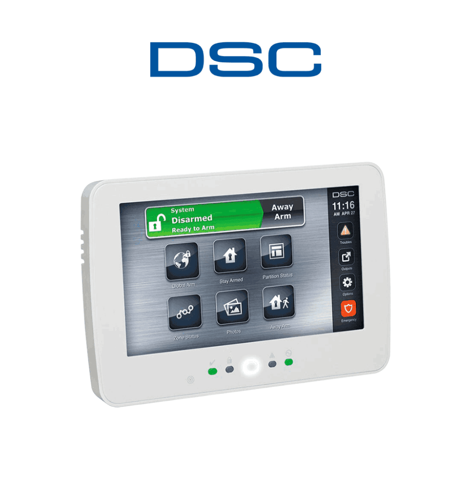 DSC HS2TCHPRO - Teclado Cableado de Pantalla Táctil de 7??  admite 248 zonas compatib