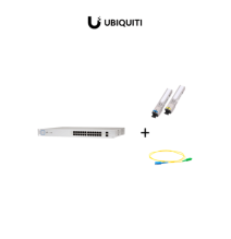 UBIQUITI US24250WPAQFIB - Paquete de Switch Poe 24 Puertos RJ45 y 2 Puertos SFP + Par