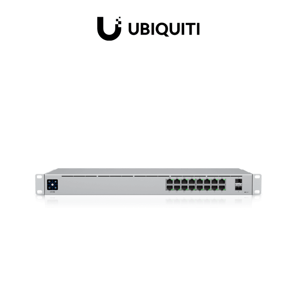 UBIQUITI USW-16-POE - Switch Capa 2 de 16 Puertos/ 8 Puertos PoE 802.3afat y 8 Puerto