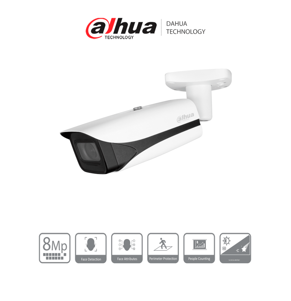 DAHUA DH-IPC-HFW5842E-ZE -  Camara IP Bala 4k/ WizMind/ Lente Mot. de 2.7 a 12/ IR de