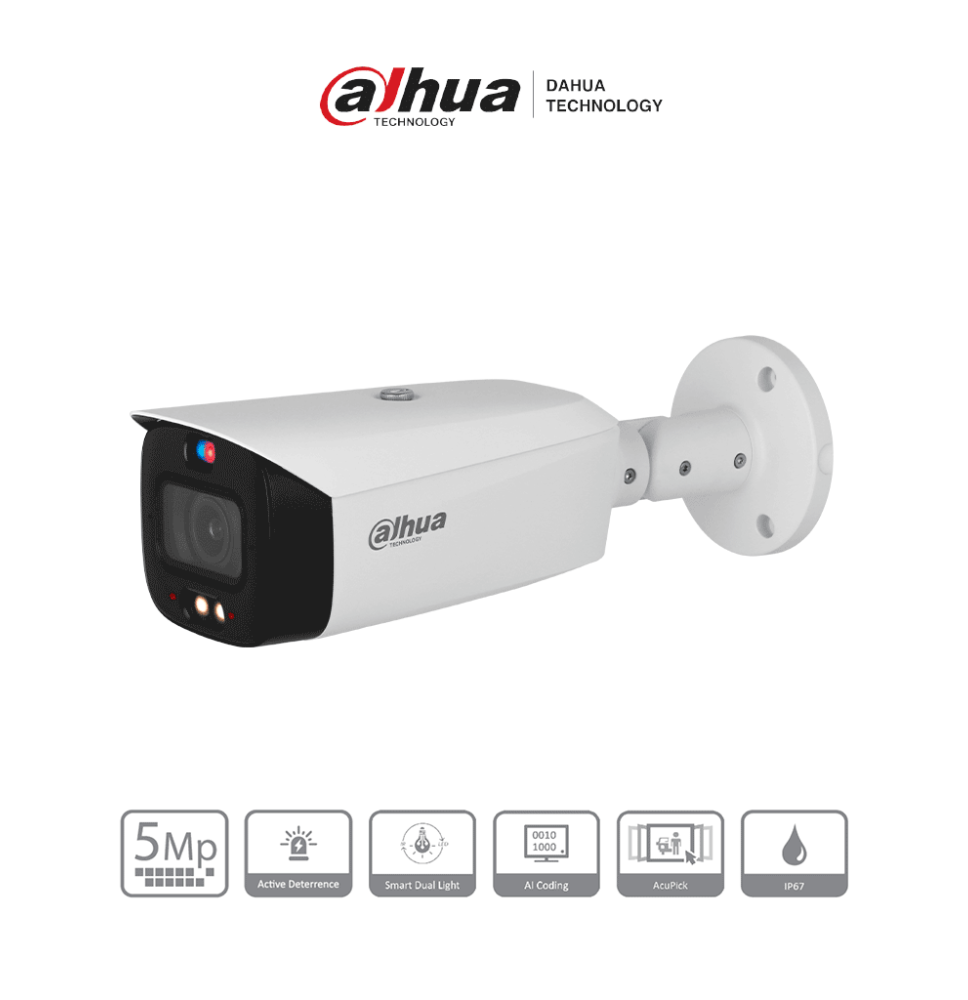 DAHUA DH-IPC-HFW3549T1-ZAS-PV - Cámara IP bullet de 5 MP /WizSense/ Lente varifocal/