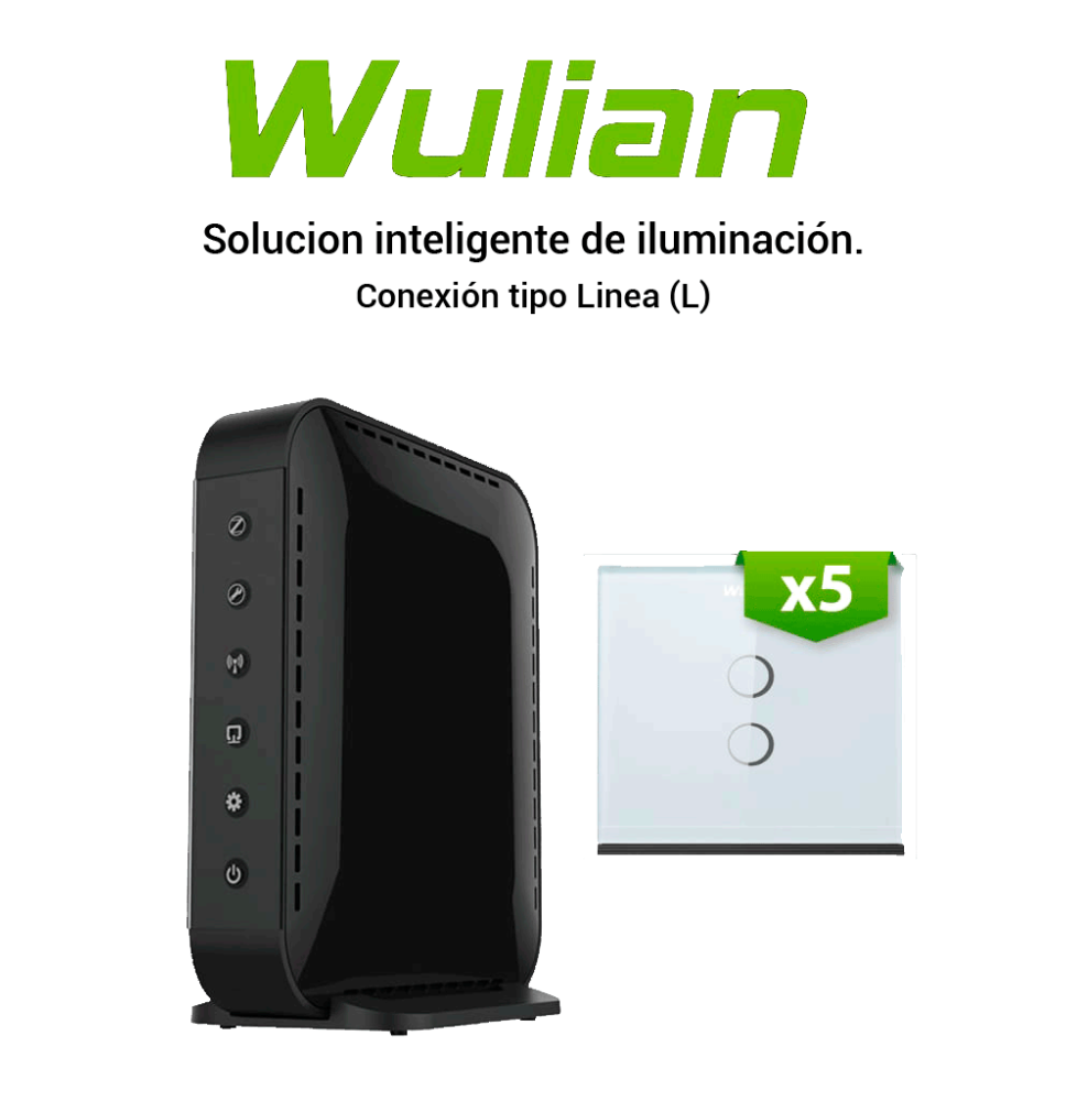 WULIAN BV6IL5L -  Paquete Para Control De Iluminacion con 5 Apagadores Dobles solo Li