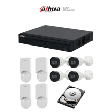 DAHUA KITNVR1104HS-P+4C+4S 1TB- Kit IP de 4 canales con NVR con 4 puertos PoE  1TB de